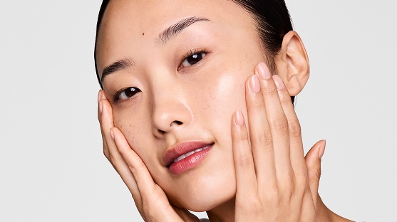 photo of woman with glass skin complexion