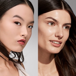 photo of women with dewy vs matte makeup