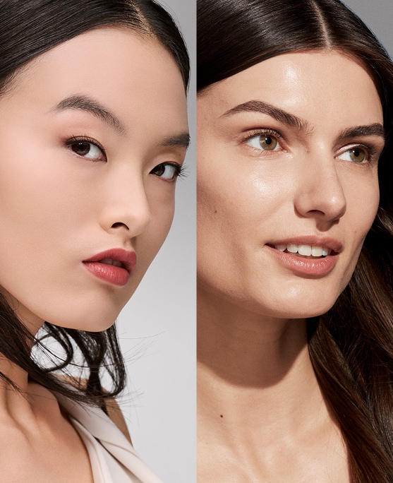 photo of women with dewy vs matte makeup