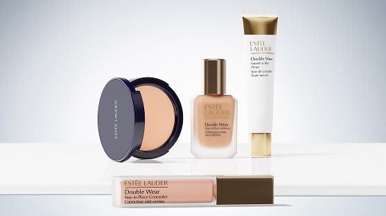 photo of estee lauder double wear makeup collection face makeup products
