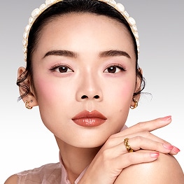 photo of model with glossy lips 