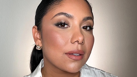 photo of woman with golden makeup look