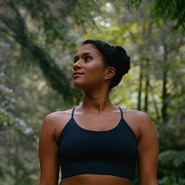 image of woman hiking brain health