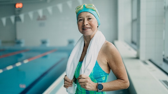 photo of woman swimming for health benefits and longevity
