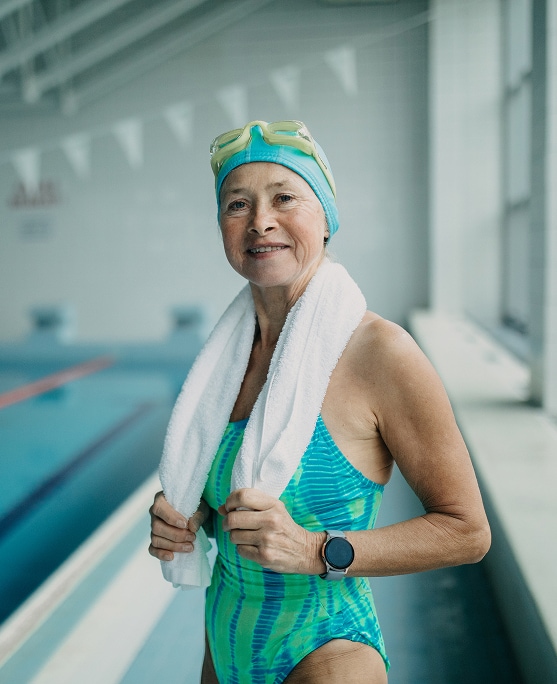 photo of woman swimming for health benefits and longevity