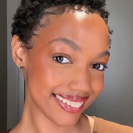 photo of woman with toasty makeup trend