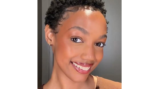 photo of woman with toasty makeup trend