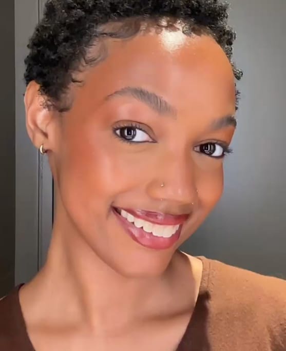 photo of woman with toasty makeup trend